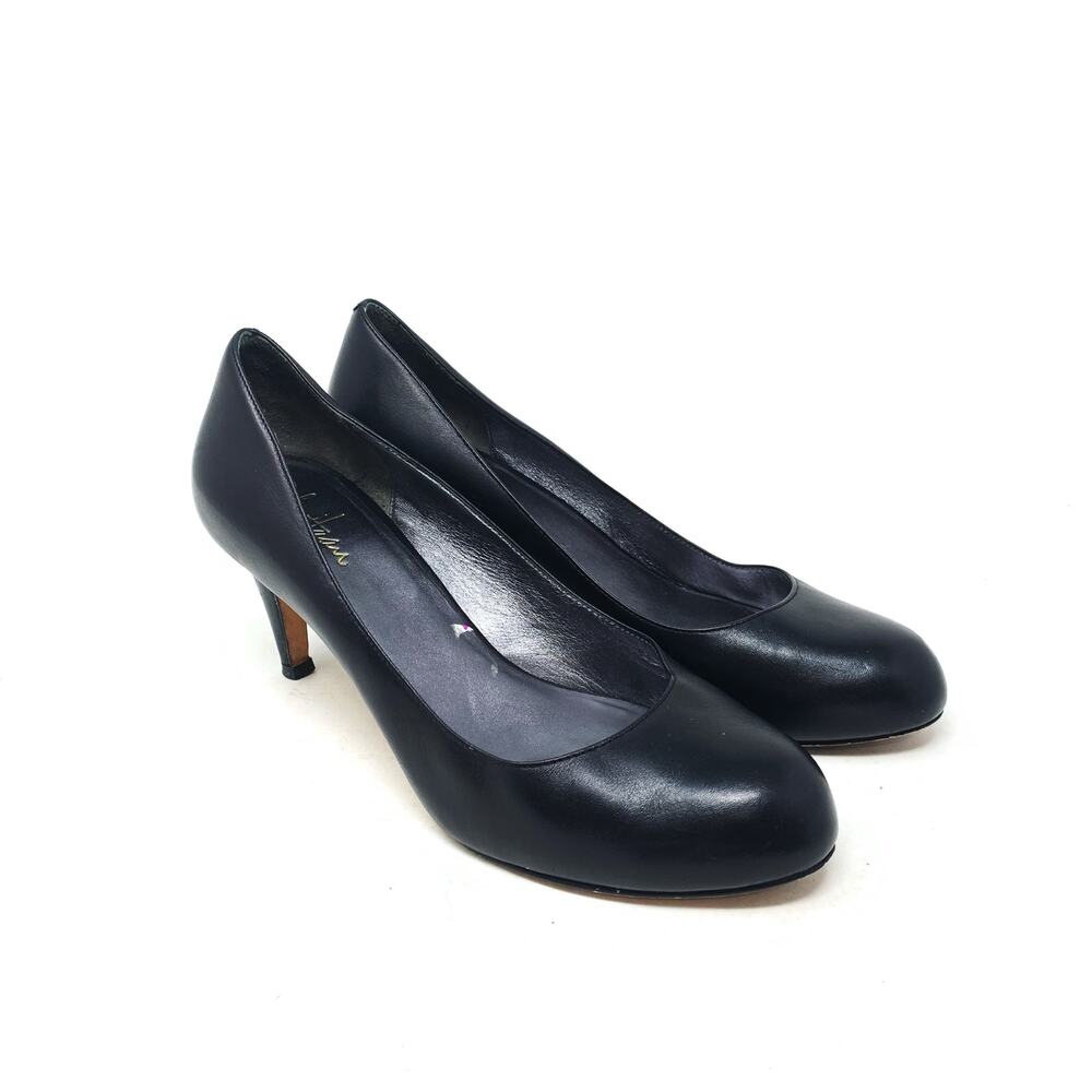Cole Haan Air Talia Shoes Size 8.5 Black Leather Classic Heels Pumps Round Toe